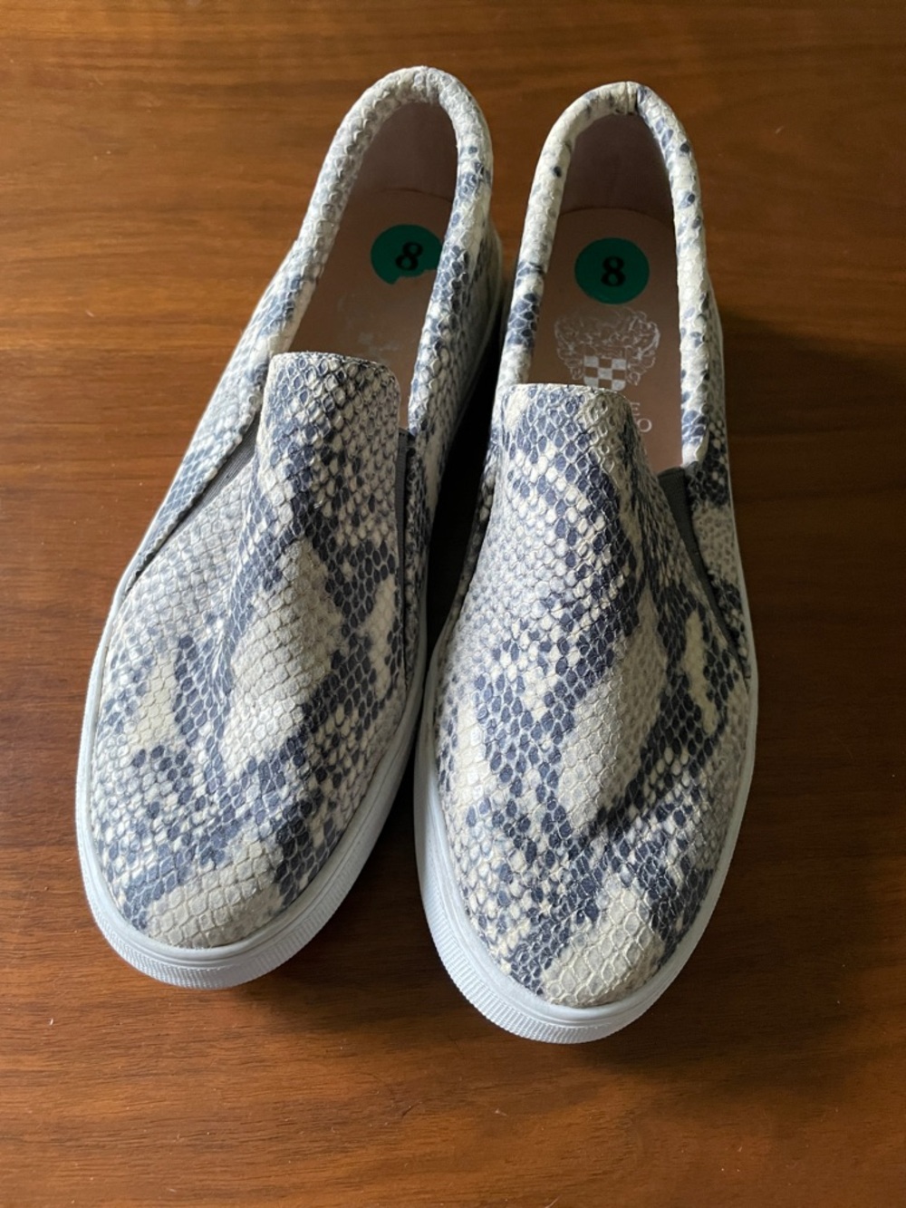 Vince Camuto Snake-Print Slip-On Sneakers and loafers in one